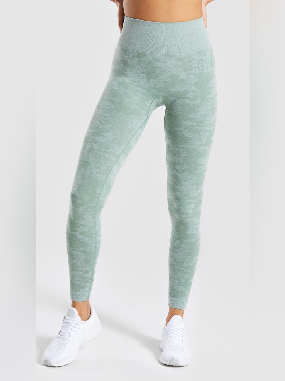 Gymshark Adapt Camo Seamless Leggings Sage Green High Waisted Size Small